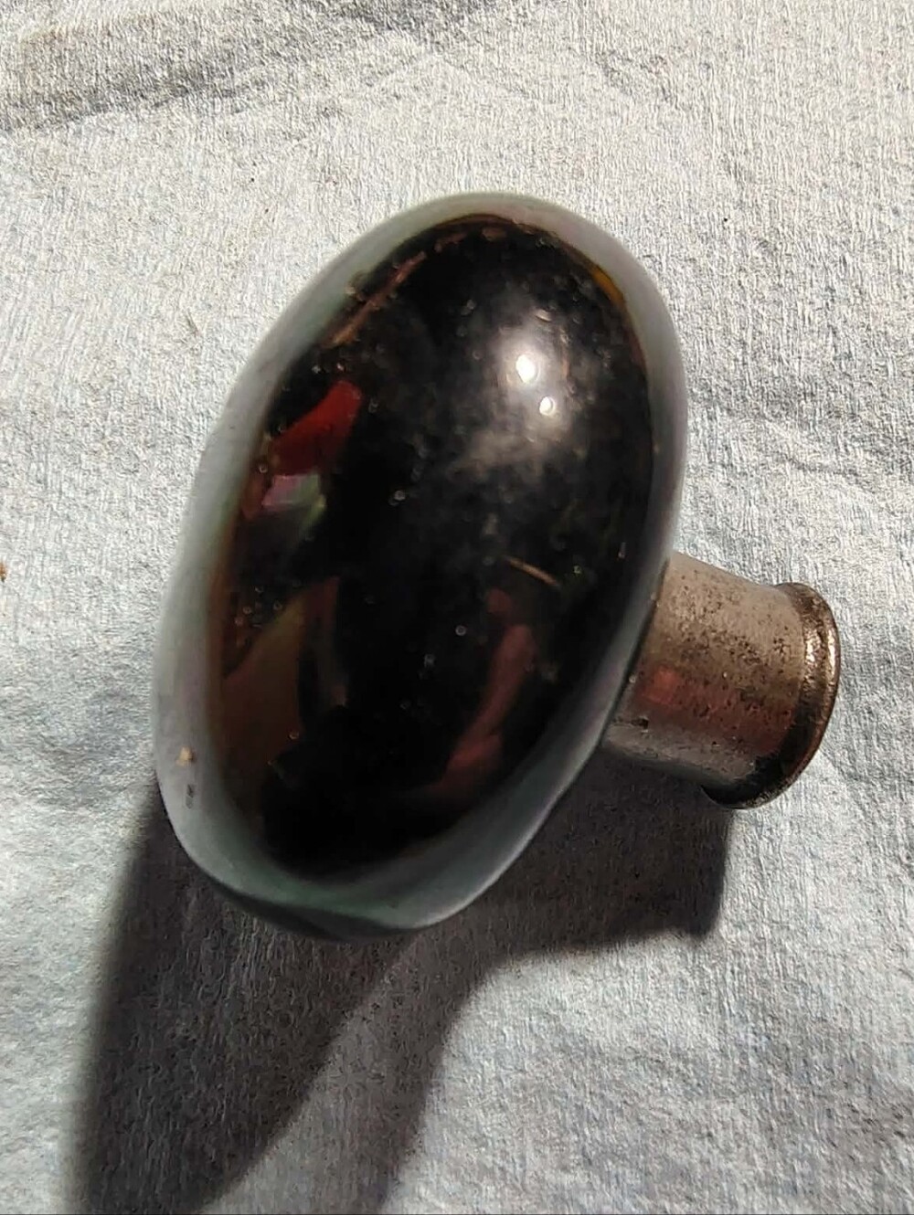 Solid Black Antique Porcelain Doorknob